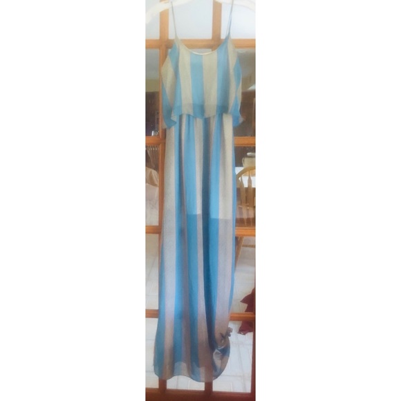 Blue polyester, Printed Maxi Dress - Picture 4 of 6